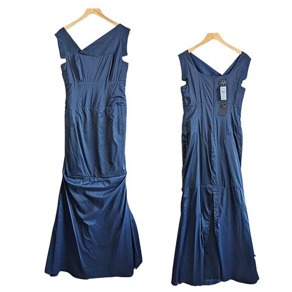 NWT BLACK HALO Eve Laurel Berman Jackie O Bouvier Maxi Gown Eclipse Blue Sz 12 - Picture 10 of 10